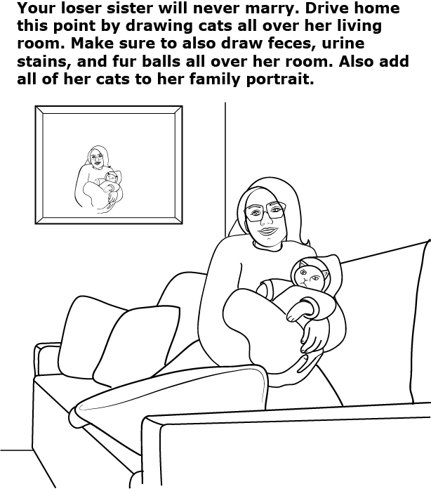 funny coloring page and activity page for adults