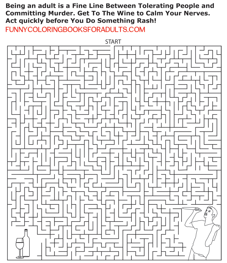 Adult Maze Puzzle - Wine or Murder