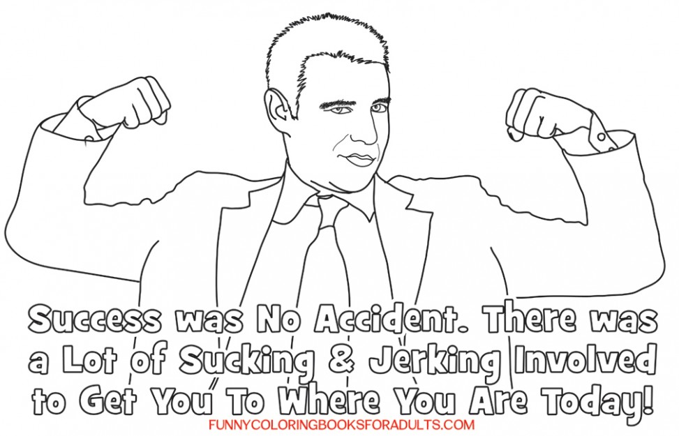 Funny Coloring Page - You Got to The Top Sucking and Jerking